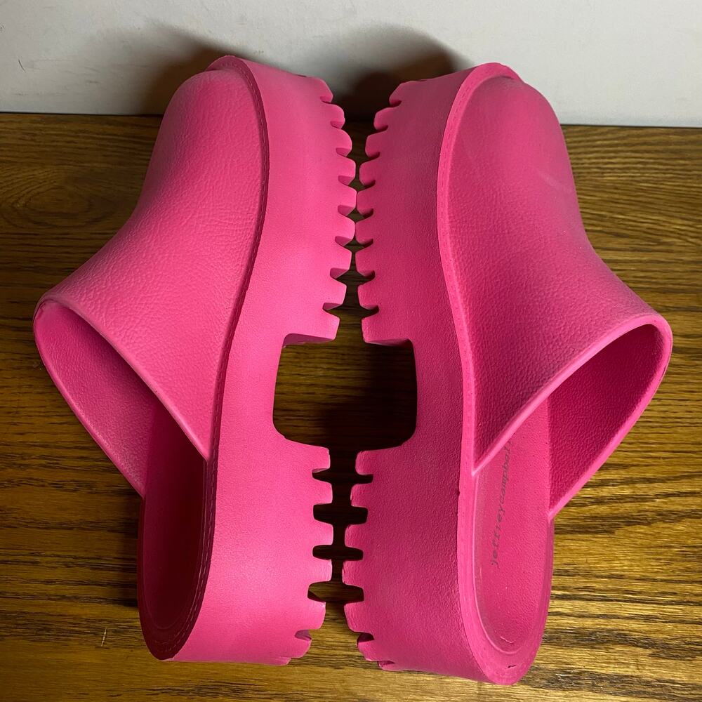 Jeffrey Campbell Clogge Fuchsia Slip On Chunky Platform Mule Clog Sandals Size 9 - Picture 6 of 7